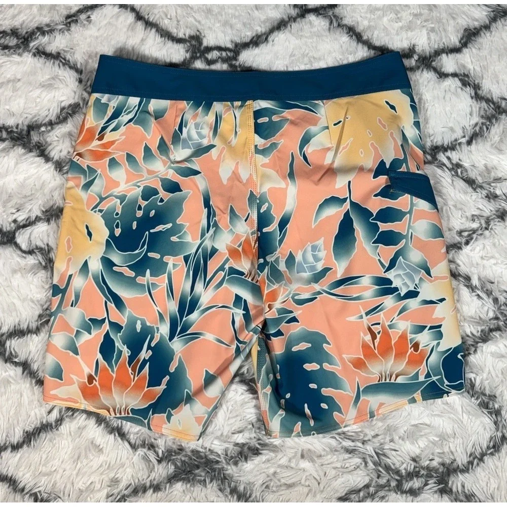 VOLCOM Leaf It Mod-Tech Board Shorts Swim Trunks Multicolor Mens Sz 34 *NEW* $60